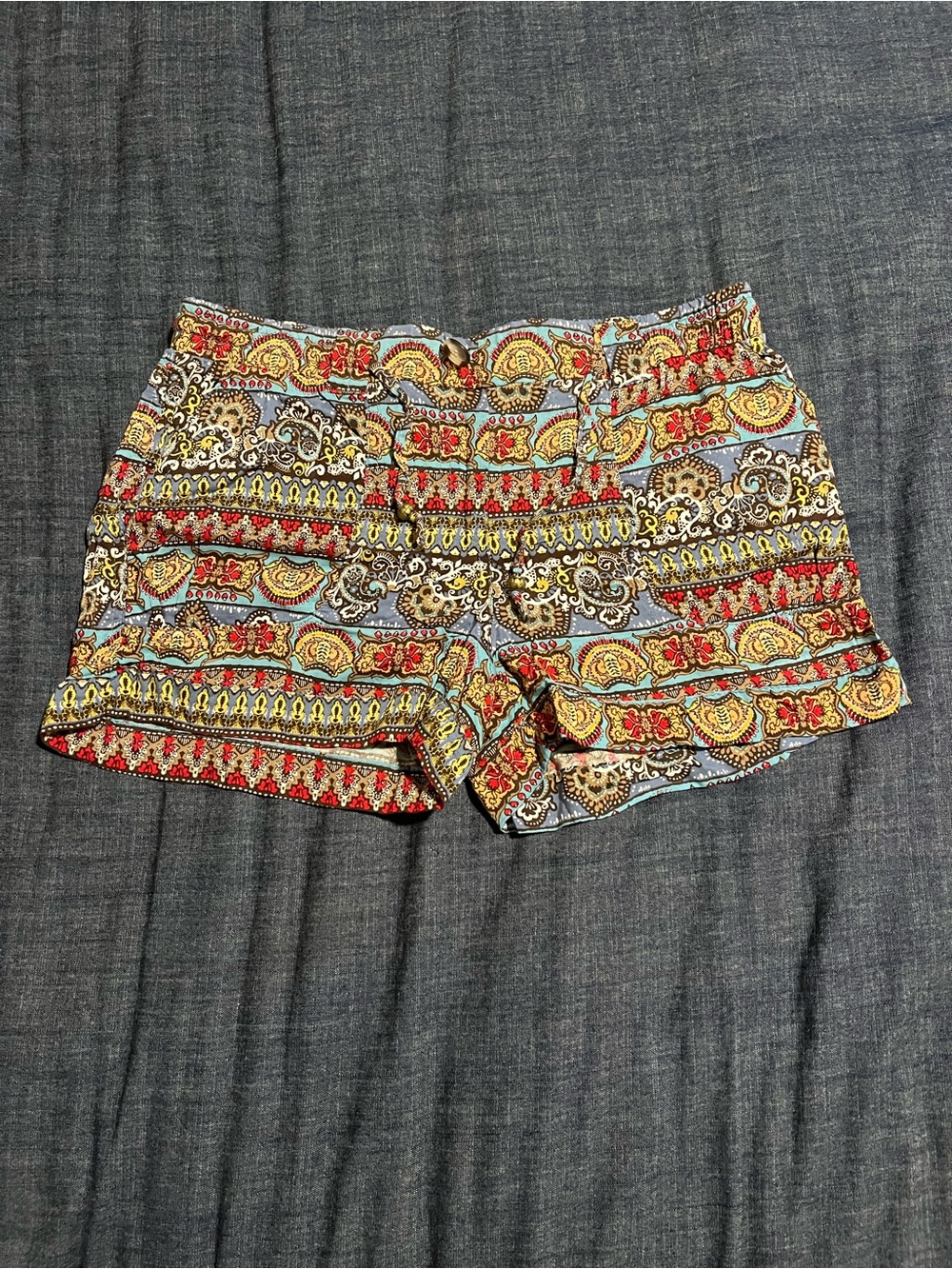 New Without Tag American Rag Rayon Boho Festival Shorts With Bead Accents